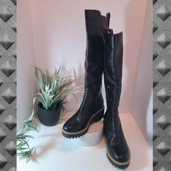 DV by Dolce Vita Shoes - DV by Dolce Vita Black Wedge Platform Lug Sole Boots – Size 7.5